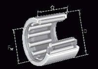 Игольчатые роликоподшипники с одним наружным штампованным кольцом SCH1010