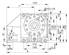  едукторы GETR-63-SCHN-130/215-KL-i, Приводной вал с зажимным соединением, межосевое расстояние a0 = 63 мм