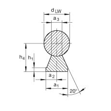 Направляющие рельсы TSUWZ08, сплошной профиль, для крепления снизу, с одним направляющим валиком, размеры в дюймах; коррозионностойкое исполнение – по запросу