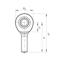 Шарнирные головки GAL30-UK, с наружной резьбой, необслуживаемые, по DIN ISO 12 240-4, левая резьба