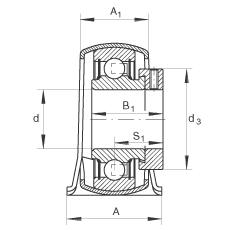 Стационарные подшипниковые узлы PB12, штампованный стальной корпус, подшипник с эксцентриковым закрепительным кольцом, P-уплотнения