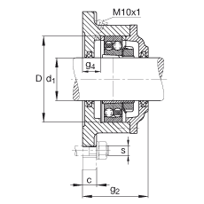 Фланцевые корпуса F515-B-L + 1215K, квадратные, для подшипников с коническим отверстием и закрепительной втулкой, с войлочным уплотнением, под консистентную смазку