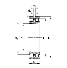 Цилиндрические роликоподшипники NN3009-AS-K-M-SP, Основные размеры по DIN 5412-4, плавающие подшипники, двухрядные, с коническим отверстием, конусность 1:12, разъемные, с сепаратором, уменьшенный радиальный зазор, суженные поля допусков
