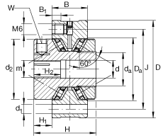 Упорно-радиальные игольчатые роликоподшипники ZAXFM1255, двустороннего действия, с предварительным натягом