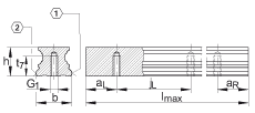 Направляющие рельсы TKVD15-B-U, для линейной шариковой опоры качения и четырехрядной линейной направляющей с циркуляцией шариков, привинчиваемой снизу