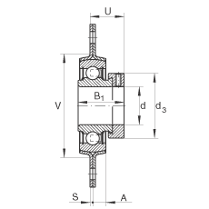 Подшипниковые узлы с корпусами RAT15, Фланцевые подшипниковые узлы с двумя отверстиями, штампованным стальным корпусом, эксцентриковым закрепительным кольцом, P-уплотнениями