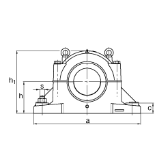 Стационарные корпуса SD534-N-FZ-AL-L + 222SM150-TVPA, разъемные, для разъемных двухрядных радиальных сферических роликоподшипников, с войлочными уплотнениями, под консистентную смазку