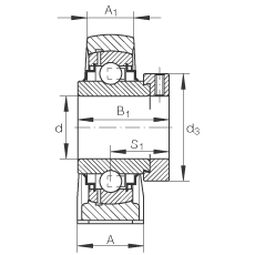 Стационарные подшипниковые узлы RSHE35-N, корпус из серого чугуна, подшипник с эксцентриковым закрепительным кольцом, R-уплотнения