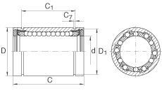 Шарикоподшипники для линейного перемещения KBZ20, размеры в дюймах; коррозионностойкое исполнение – по запросу