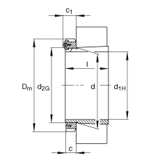 Закрепительные втулки H39/1600-HG, Основные размеры по DIN 5415, конусность 1:12