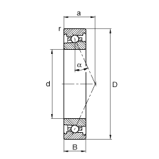 Шпиндельные подшипники HS7006-E-T-P4S, для регулируемых опор, для установки парами или комплектами, угол контакта  = 25°, суженные поля допусков