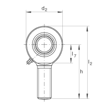 Шарнирные головки GAL15-DO, с наружной резьбой, обслуживаемые, по DIN ISO 12 240-4, левая резьба