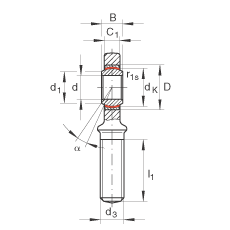 Шарнирные головки GAR20-UK, с наружной резьбой, необслуживаемые, по DIN ISO 12240-4, правая резьба