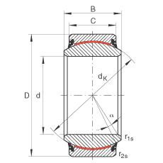  адиальные шарнирные подшипники GE45-UK-2RS, необслуживаемые, по DIN ISO 12240-1, контактные уплотнения с двух сторон