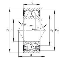  адиально-упорные шарикоподшипники 3304-BD-2Z-TVH, Основные размеры по DIN 628-3, двухрядные, щелевые уплотнения с двух сторон, угол контакта  = 30°