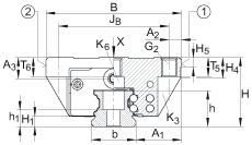 Каретки KWVE25-B-N-HS, низкая каретка, высокоскоростное исполнение, четырехрядная, без сепаратора