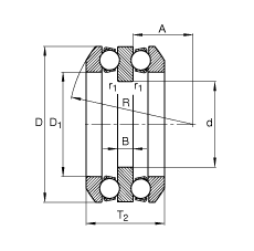 Упорные шарикоподшипники 54208 + U208, Основные размеры по DIN 711/ISO 104, двустороннего действия, с самоустанавливающимися свободными кольцами и одним или двумя подкладными кольцами, разъемные