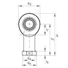 Шарнирные головки GIR20-DO, с внутренней резьбой, обслуживаемые, по DIN ISO 12240-4, правая резьба