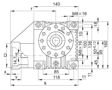  едукторы GETR-50-SCHN-95/130-PF-i, Приводной вал со шпоночным соединением, межосевое расстояние a0 = 50 мм