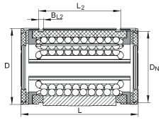 Шарикоподшипники для линейного перемещения KS25-PP, контактные уплотнения с обеих сторон