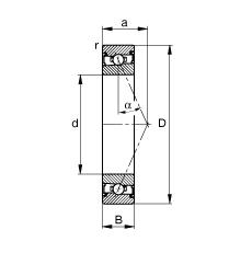 Шпиндельные подшипники HSS71918-E-T-P4S, для регулируемых опор, для установки парами или комплектами, угол контакта  = 25°, уплотнения с двух сторон, бесконтактные, суженные поля допусков