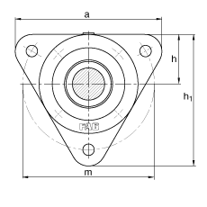 Фланцевые корпуса F11210, треугольный, для радиальных сферических шарикоподшипников с широким внутренним кольцом, под консистентную смазку