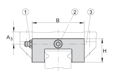 Плоские смазочные адаптеры BPLE25-FE, для двухрядной шариковой линейной направляющей с пресс-масленкой, под консистентную смазку