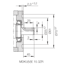 Тандемные модули MDKUE15-500-3ZR, каретка с двумя рядами шариков