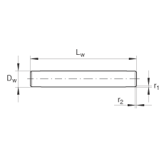 Игольчатые ролики NRB1,5X11,8-G2, по DIN 5402-3/ ISO 3096, форма B, с плоскими торцами, с профилированными концами