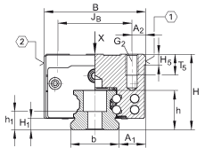 Каретки KWVE20-B-SL, узкая, удлиненная каретка, четырехрядная; возможно коррозионностойкое исполнение