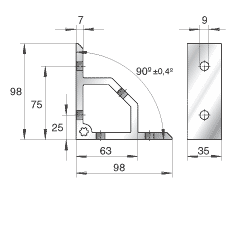 Крепежные уголки WKL98x35, крепежные уголки