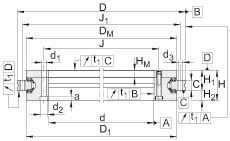 Комбинированные подшипники YRTSM325, двустороннего действия, с фланцем, для повышенных частот вращения, со встроенной системой измерения угла поворота