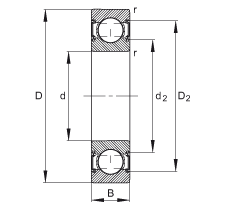 Шарикоподшипники радиальные 6202-C-2HRS, измененная внутренняя конструкция (поколение С), основные размеры по DIN 625-1, контактные уплотнения с двух сторон