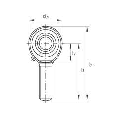 Шарнирные головки GAKL12-PB, с наружной резьбой, обслуживаемые, по DIN ISO 12 240-4, левая резьба