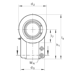Гидравлические шарнирные головки GIHNRK110-LO, с зажимом хвостовика винтами, обслуживаемые, по DIN ISO 12240-4, правая резьба