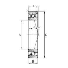Шпиндельные подшипники HS7005-C-T-P4S, для регулируемых опор, для установки парами или комплектами, угол контакта  = 15°, суженные поля допусков