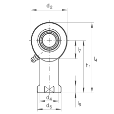 Шарнирные головки GIR60-DO-2RS, с внутренней резьбой, обслуживаемые, по DIN ISO 12240-4, с контактными уплотнениями с двух сторон, правая резьба