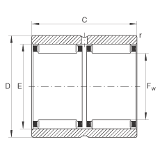 Игольчатые роликоподшипники RNAO40X50X34-ZW-ASR1, без бортов, двухрядный