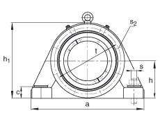 Стационарные корпуса BND2213-Z-T-BF-S, неразъемные, для двухрядных радиальных сферических роликоподшипников с цилиндрическим отверстием, с уплотнениями Taconite, под консистентную смазку