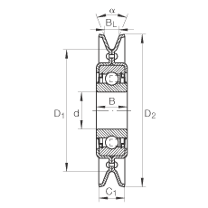  олики-натяжители ремня RSRA13-129-L0-L114, для клиновых ремней по DIN 2215/ISO/R 434, ISO/R 608 и DIN 7753/ISO/R 460