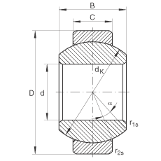  адиальные шарнирные подшипники GE12-FO, обслуживаемые, по DIN ISO 12240-1