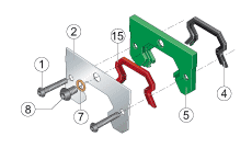 Система KIT KIT.RWU35-E-353, для загрязнения от среднего до сильного (2 фронтальных скребка, с одной и с двумя уплотняющими кромками + 1 передний стальной щиток)