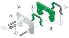 Система KIT KIT.RWU25-E-130, для загрязнения от легкого до среднего (2 фронтальных скребка, с одной и с двумя уплотняющими кромками + 1 передний стальной щиток)