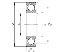 Шарикоподшипники радиальные 6202-C, измененная внутренняя конструкция (поколение С), основные размеры по DIN 625-1