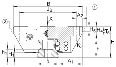 Каретки KWVE20-B-EC, расширенная взаимозаменяемость, укороченная каретка, четырехрядная; возможно коррозионностойкое исполнение