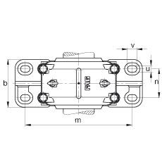 Стационарные корпуса SD564-N-FZ-BF-L + 222SM300-MA, разъемные, для разъемных двухрядных радиальных сферических роликоподшипников, с войлочными уплотнениями, под консистентную смазку