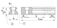 Направляющие рельсы TSX35-E-ADB, для направляющей качения с циркуляцией роликов RUE..-E с пазом для вклеиваемой стальной защитной ленты