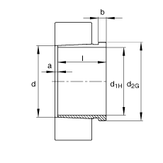 Стяжные втулки AH241/1060-H, Основные размеры по DIN 5416, конусность 1:30