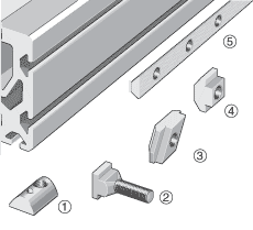 Пазовые сухари MU-M6x8-Rhombus, пазовые сухари (см. (1), (3), (4) на илл.)