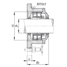 Фланцевые корпуса F516-B-L + 22216K, квадратные, для подшипников с коническим отверстием и закрепительной втулкой, с войлочным уплотнением, под консистентную смазку